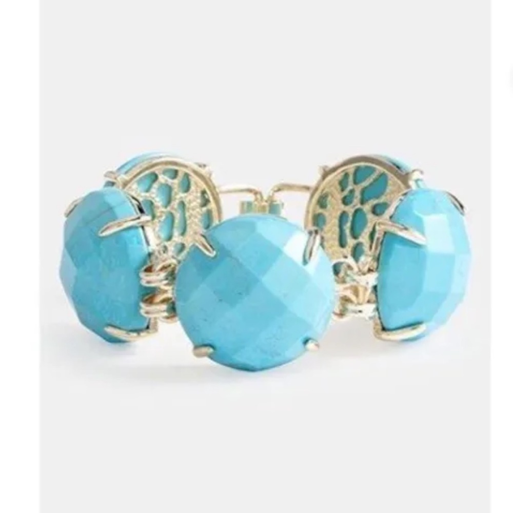 KENDRA SCOTT CASSIE GOLD AND TURQUOISE BRACELET